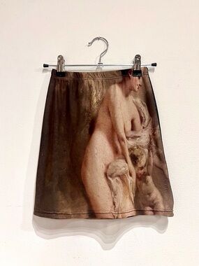 Alejandro Peraza Art Print Mini Skirt Mesh Renaissance Style Size S